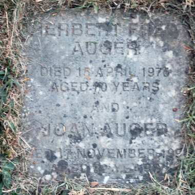 Auger memorial stone