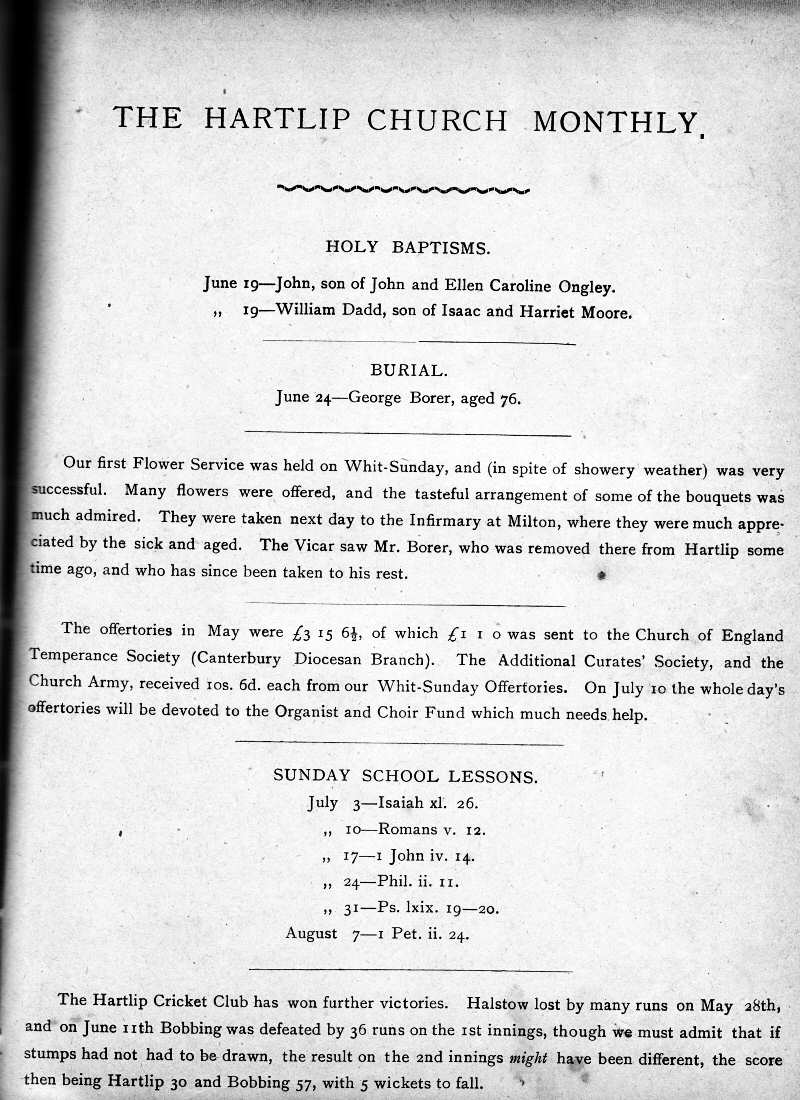 Parish Magazine page number 1 for Jul 1892