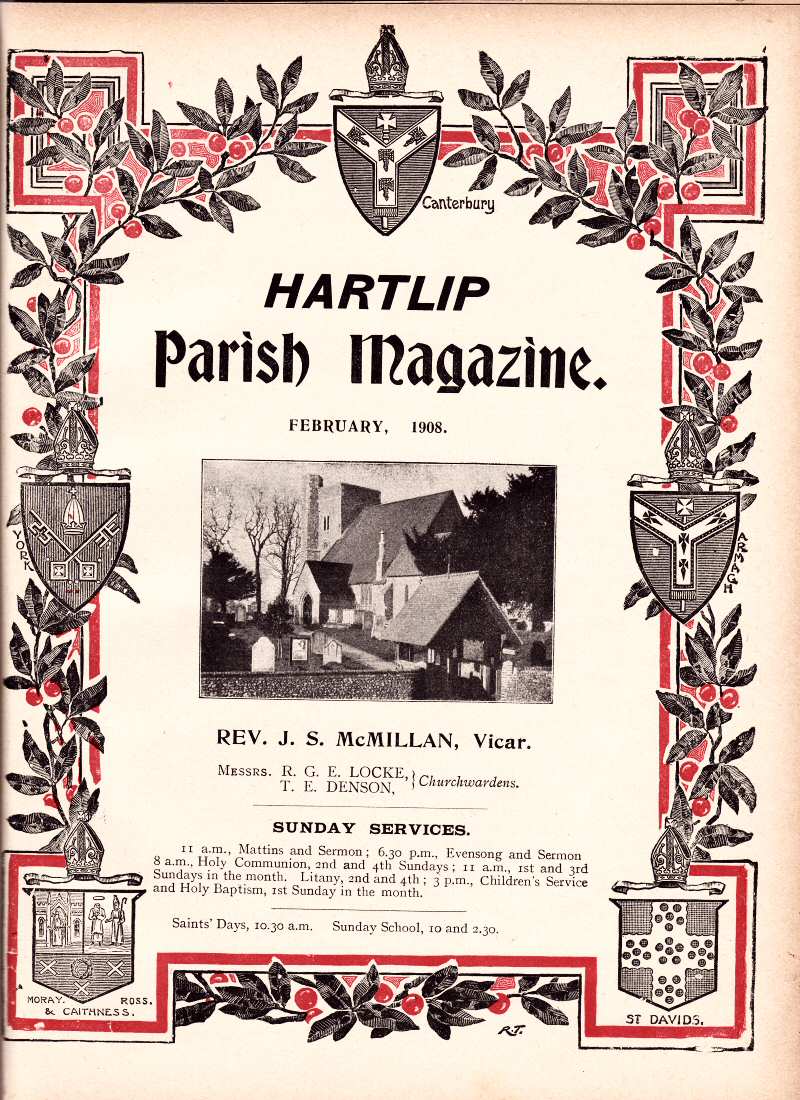 Parish Magazine page number 1 for Feb 1908