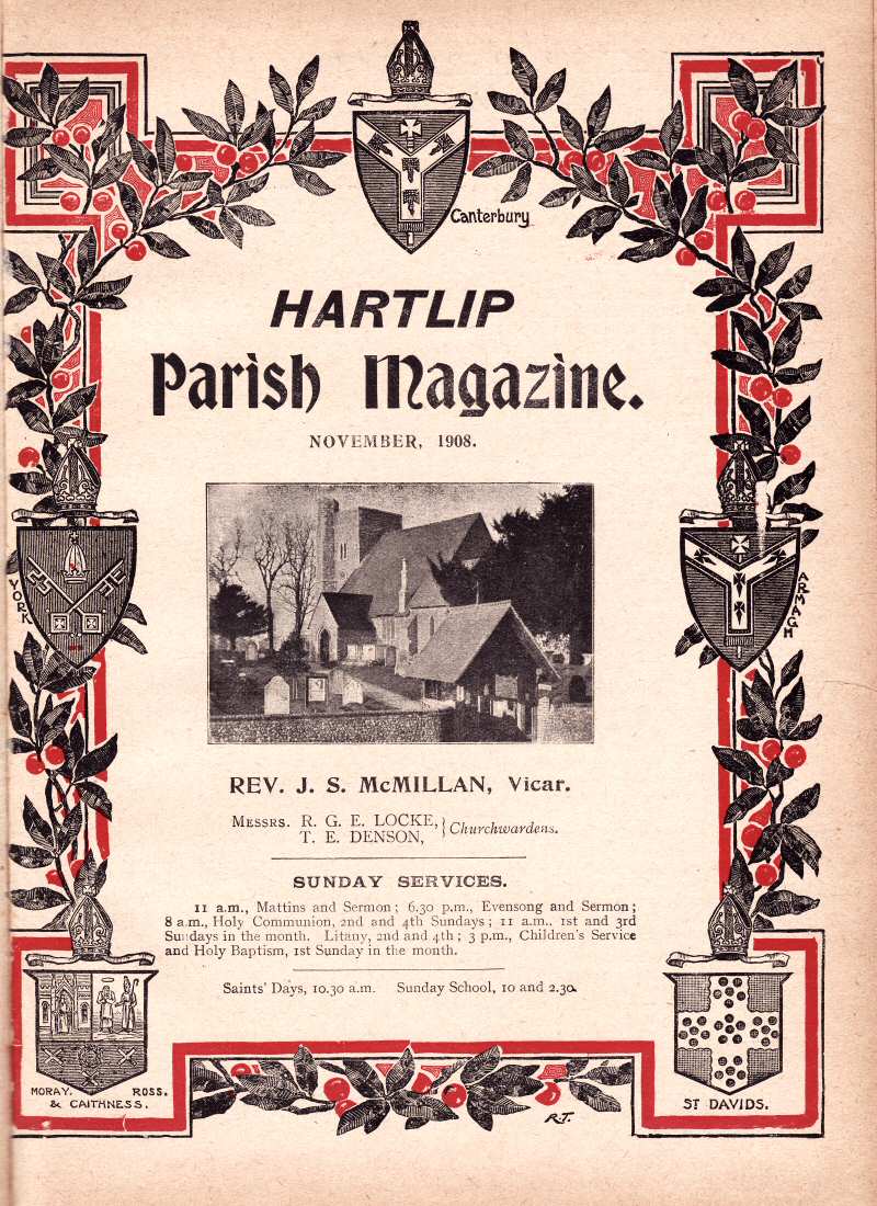 Parish Magazine page number 1 for Nov 1908
