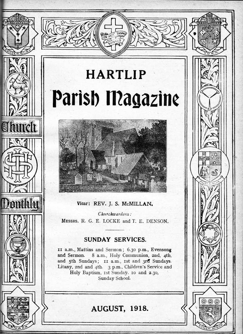 Parish Magazine page number 1 for Aug 1918