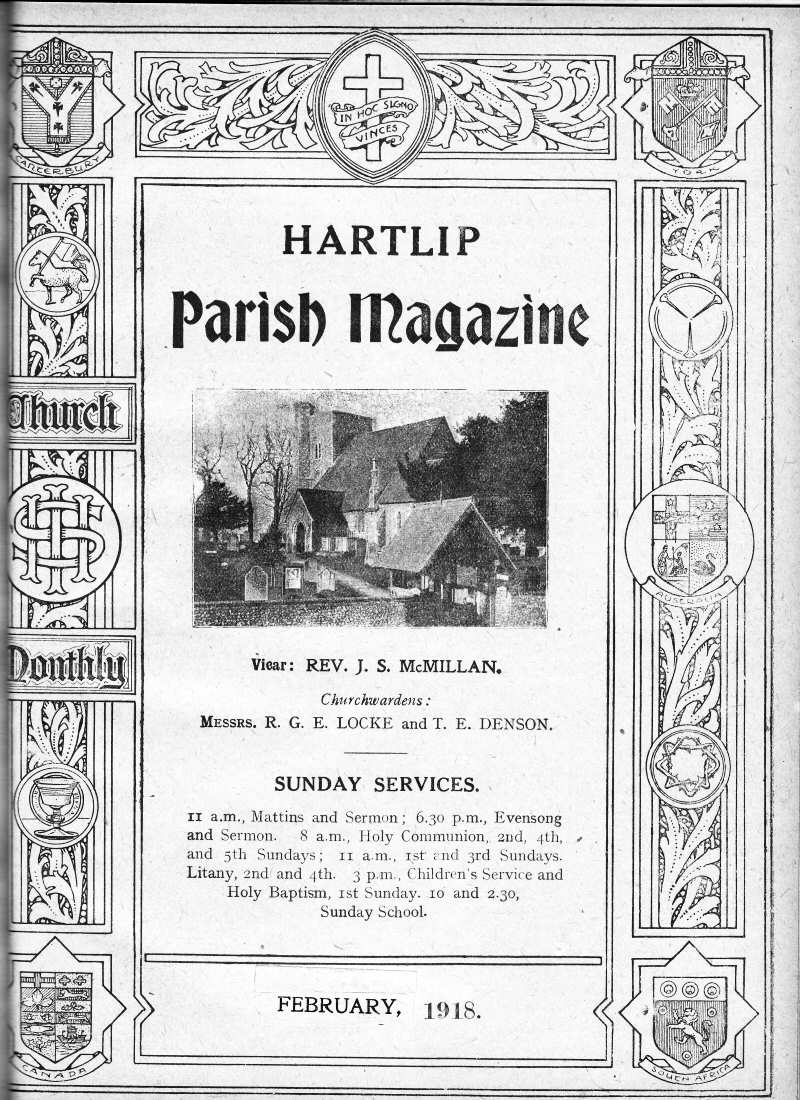Parish Magazine page number 1 for Feb 1918