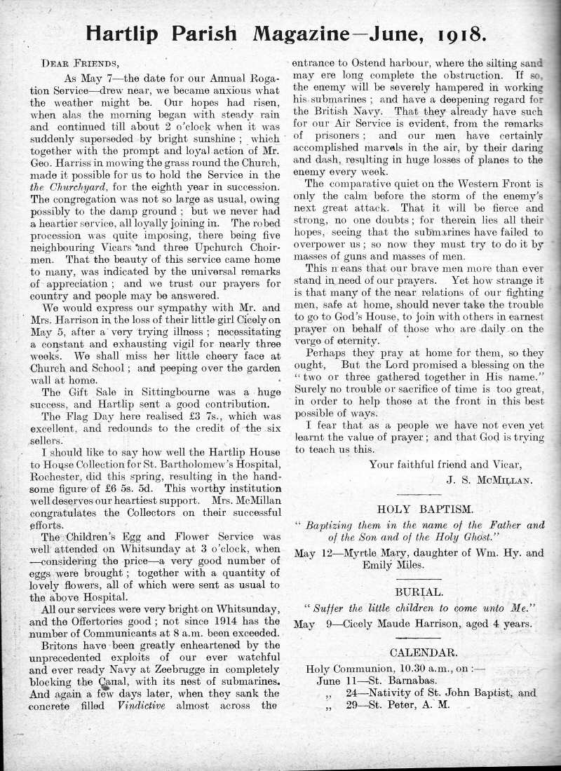 Parish Magazine page number 2 for Jun 1918