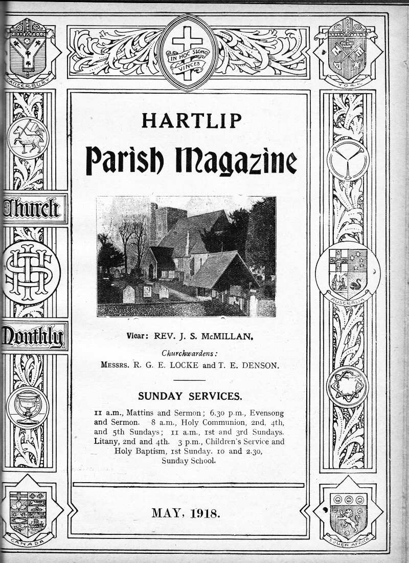 Parish Magazine page number 1 for May 1918