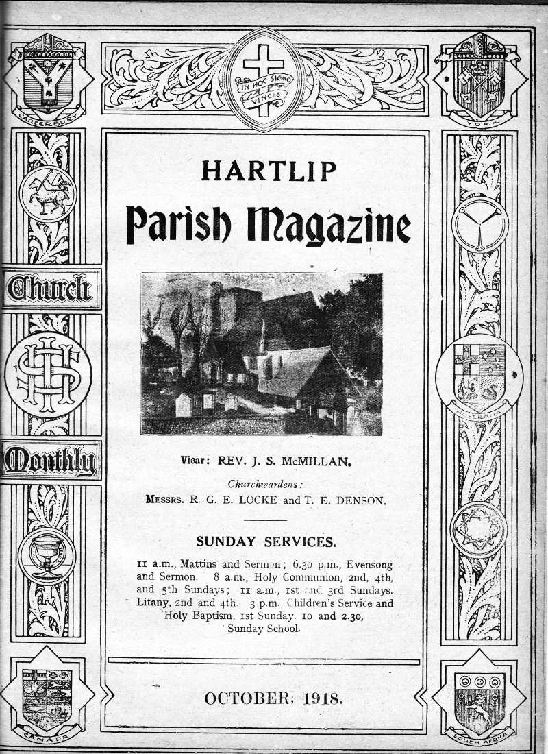 Parish Magazine page number 1 for Oct 1918