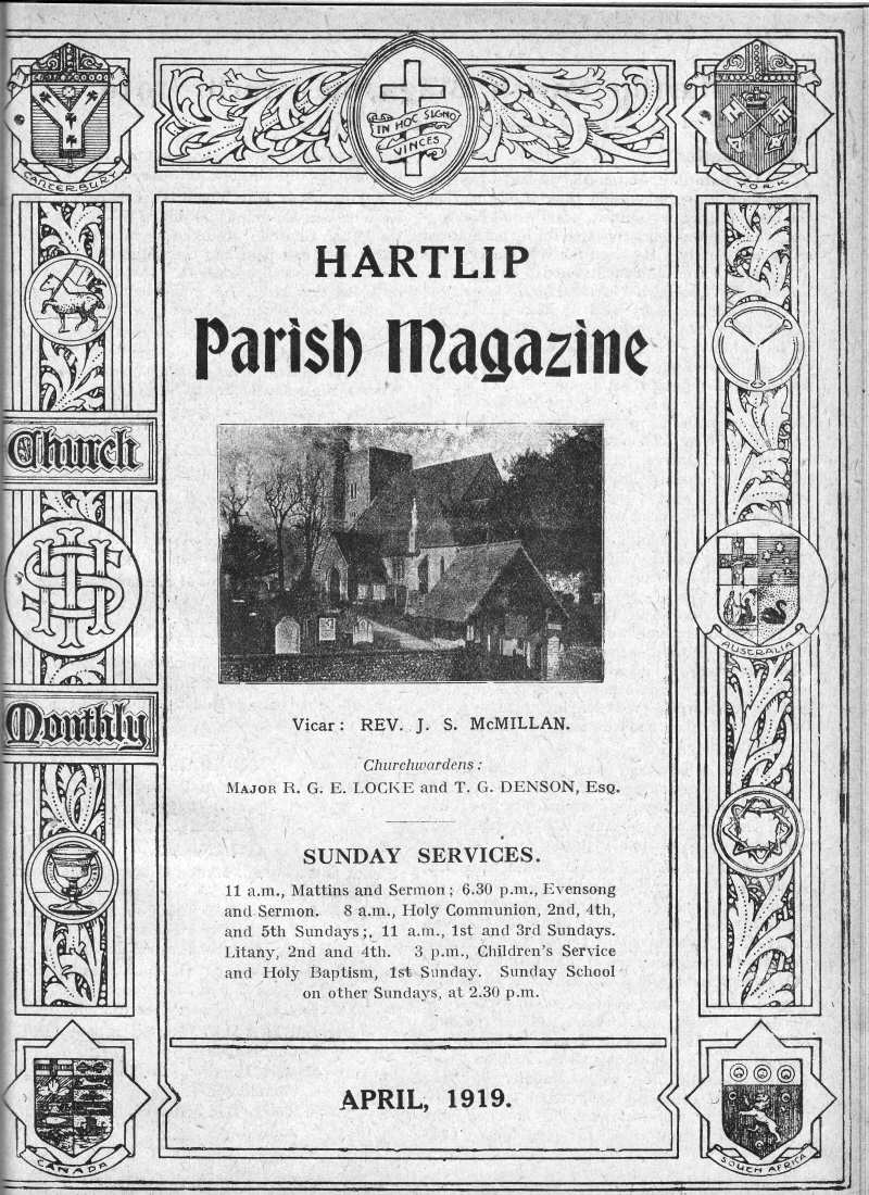 Parish Magazine page number 1 for Apr 1919