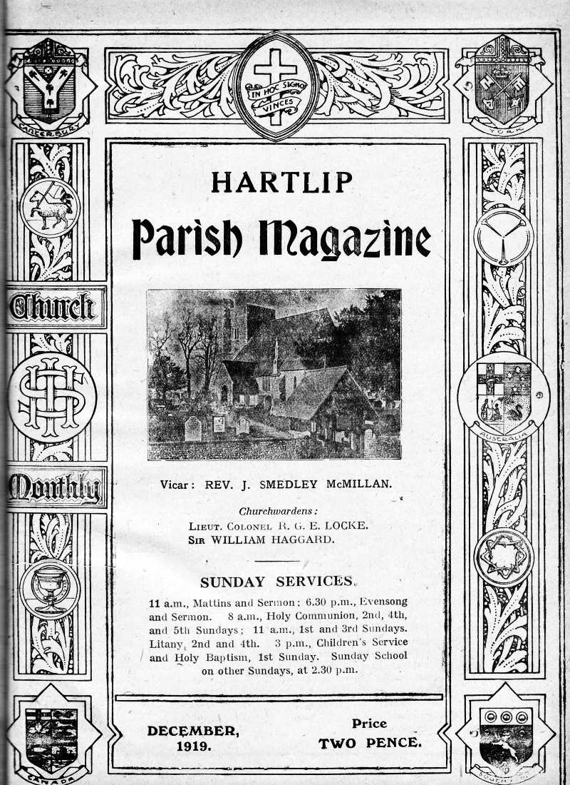 Parish Magazine page number 1 for Dec 1919