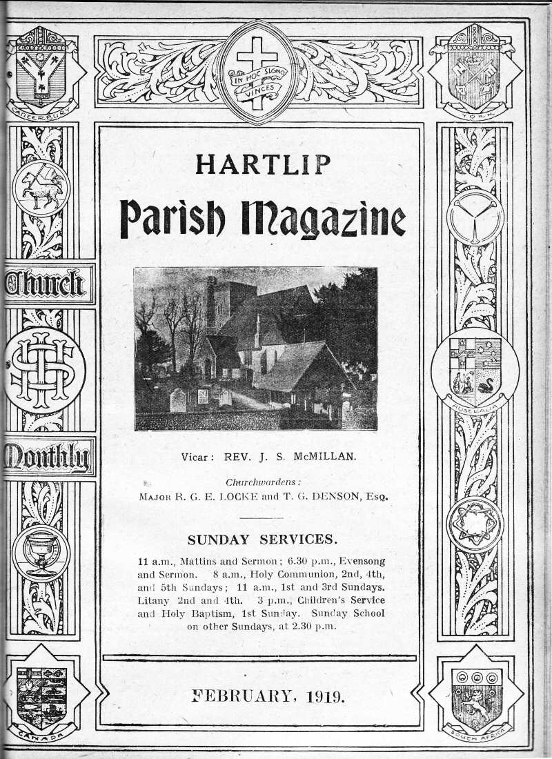 Parish Magazine page number 1 for Feb 1919