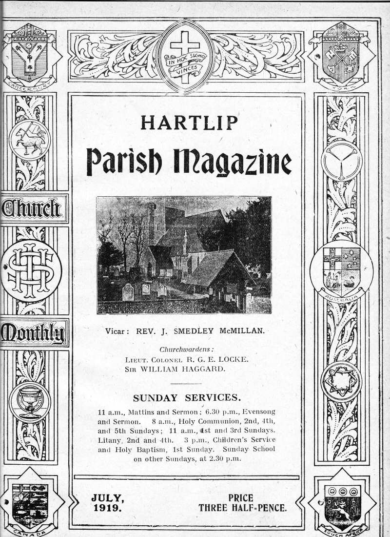 Parish Magazine page number 1 for Jul 1919