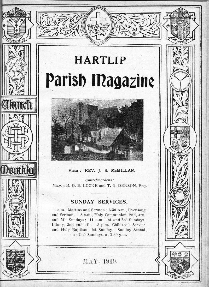 Parish Magazine page number 1 for May 1919