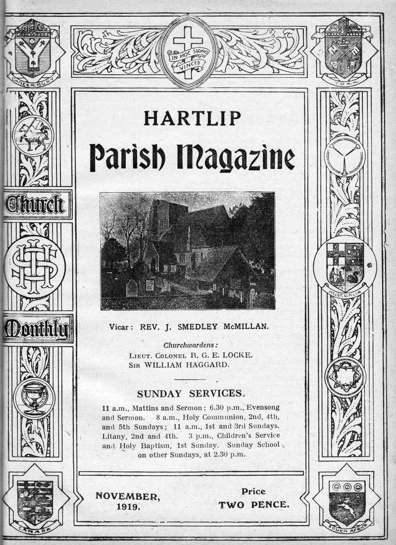 Parish Magazine page number 1 for Nov 1919