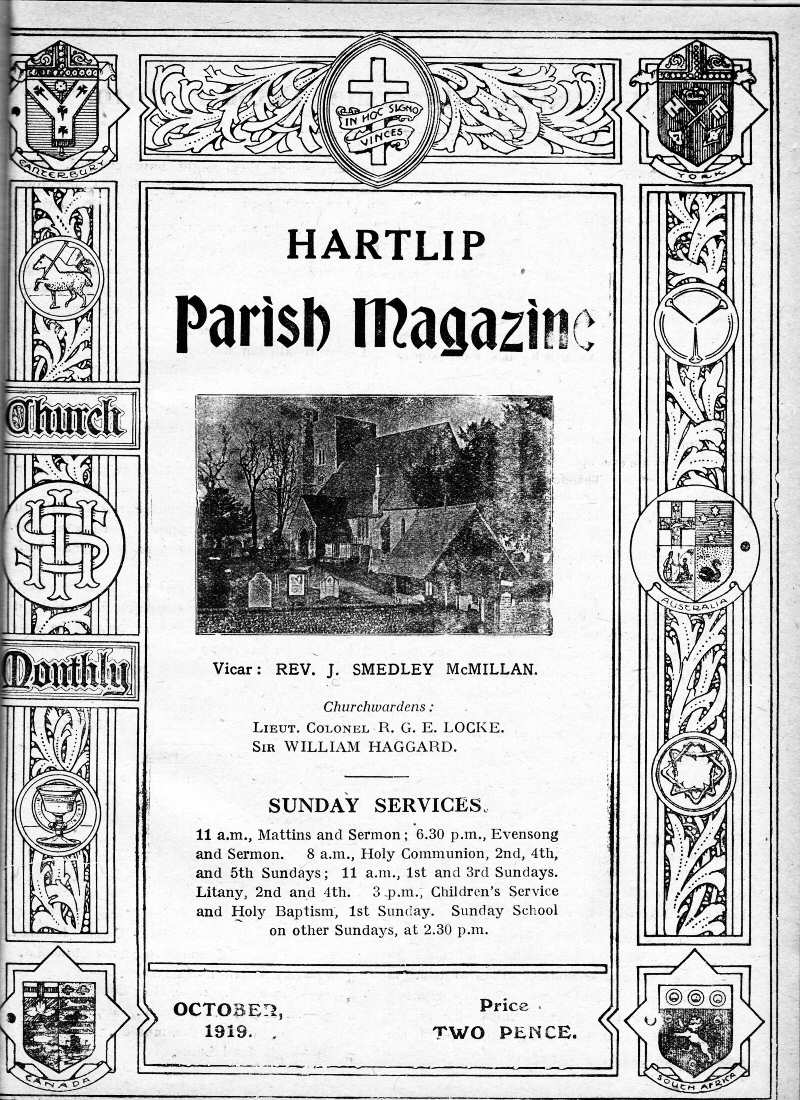 Parish Magazine page number 1 for Oct 1919