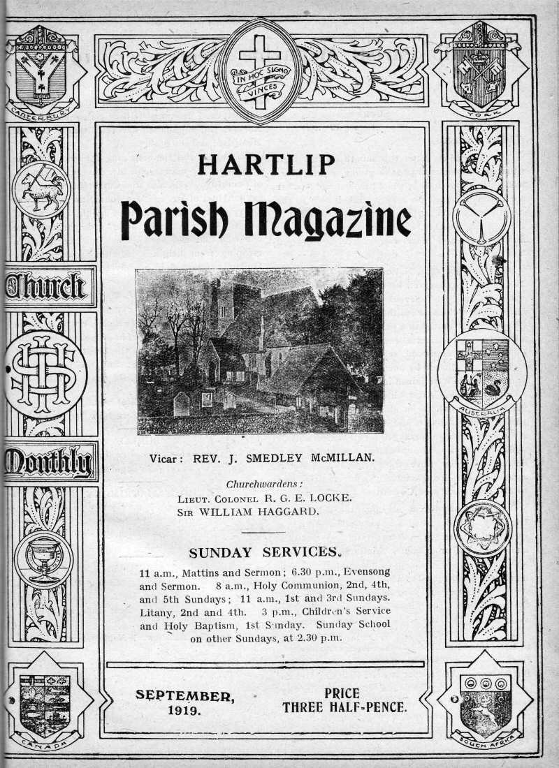 Parish Magazine page number 1 for Sep 1919
