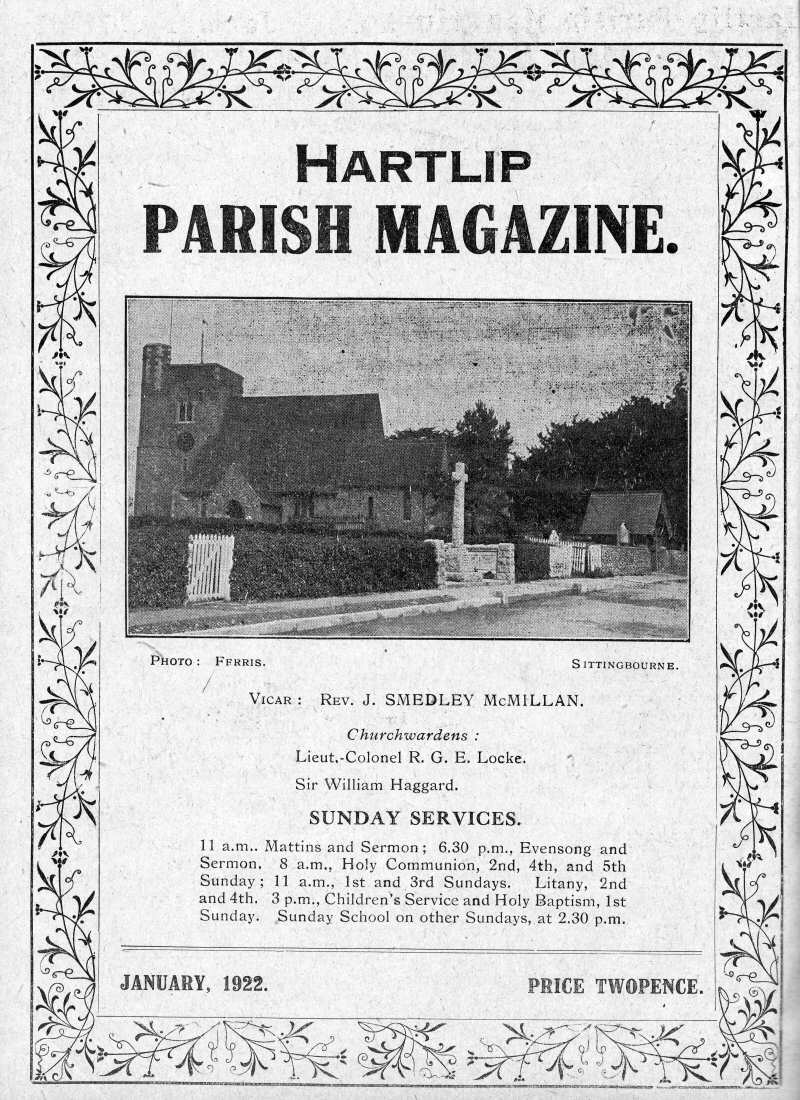 Parish Magazine page number 1 for Jan 1922