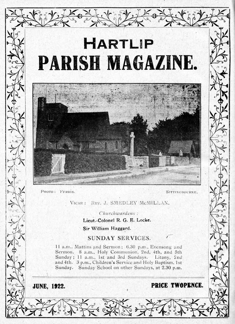 Parish Magazine page number 1 for Jun 1922