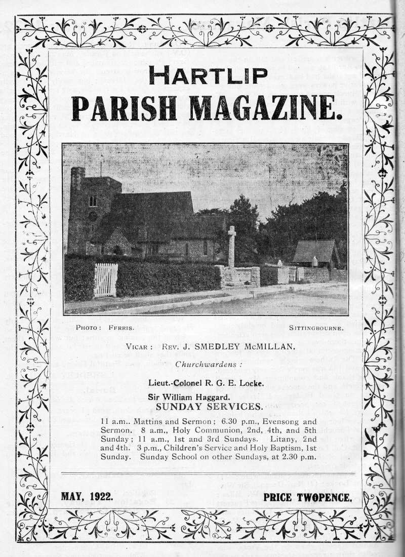 Parish Magazine page number 1 for May 1922