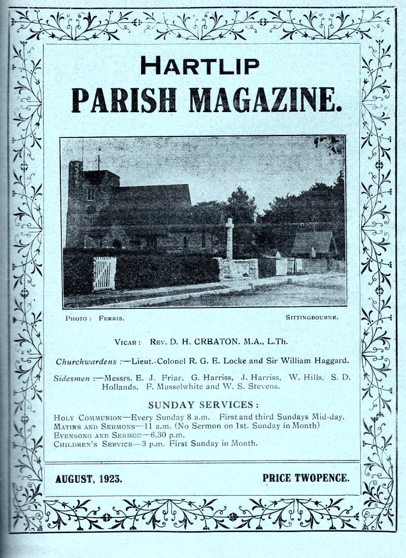 Parish Magazine page number 1 for Aug 1923