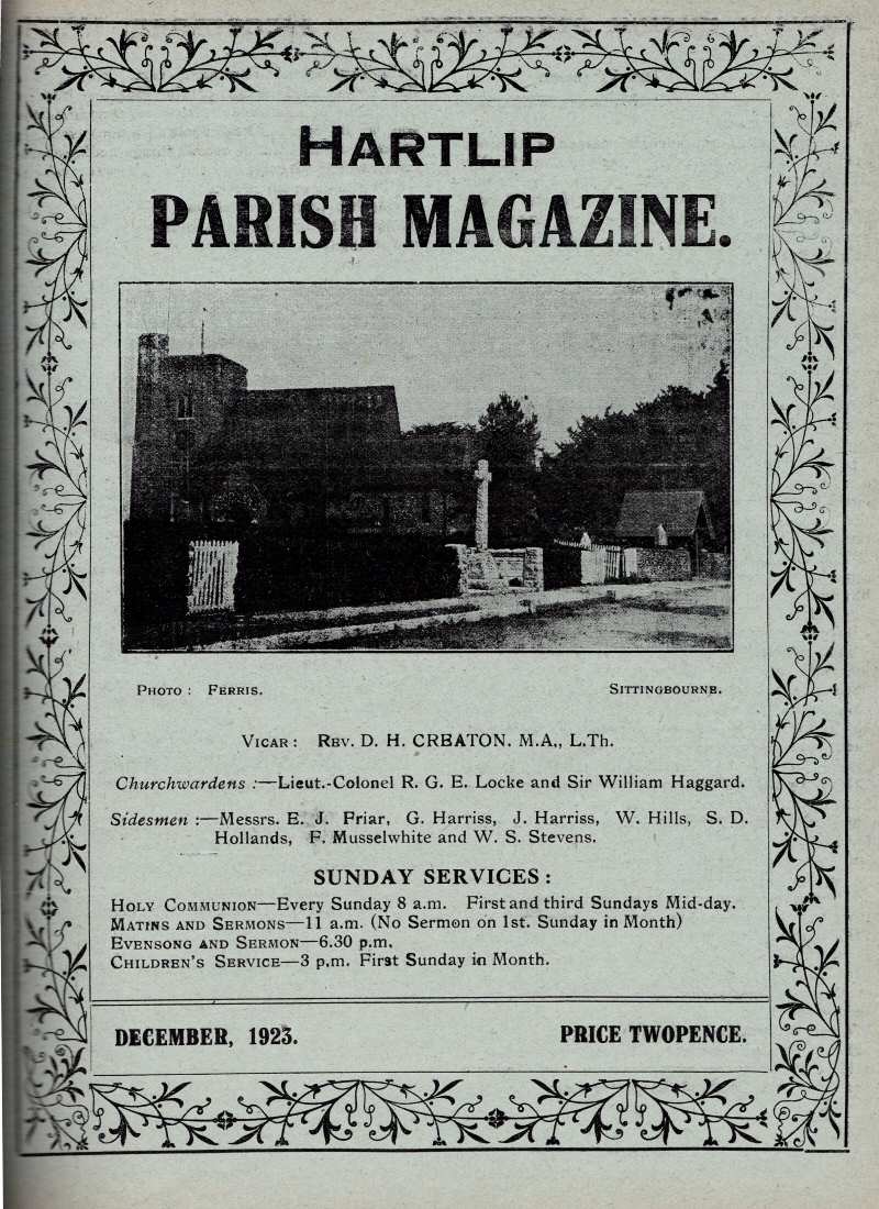 Parish Magazine page number 1 for Dec 1923