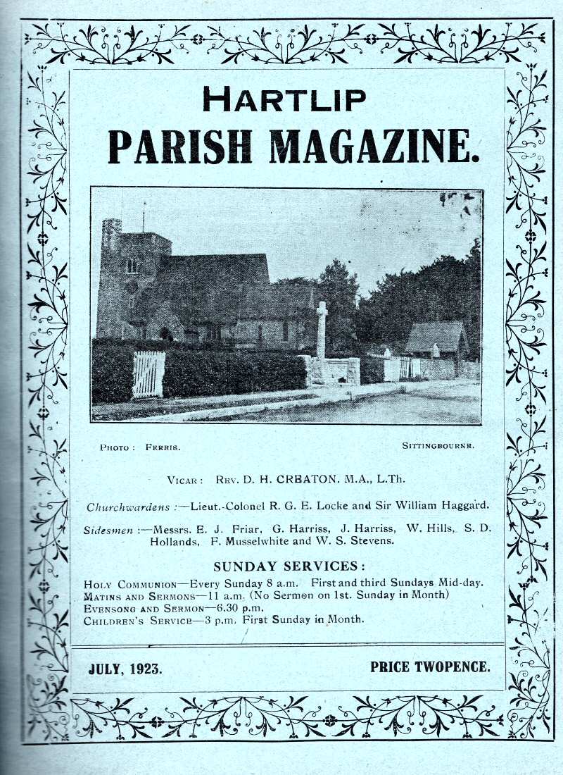 Parish Magazine page number 1 for Jul 1923