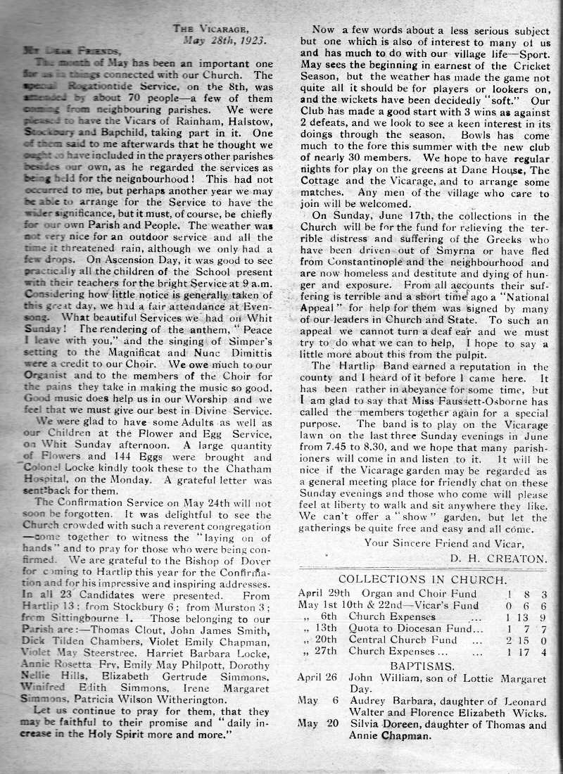 Parish Magazine page number 2 for Jun 1923