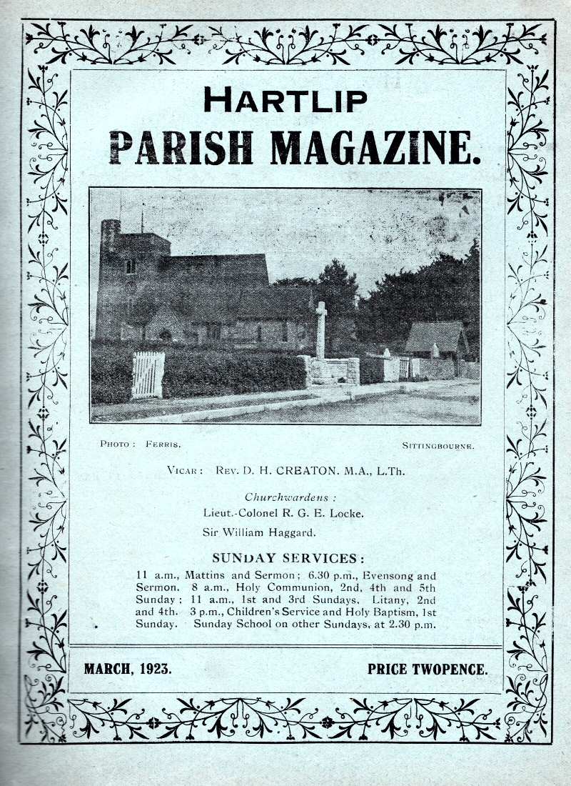 Parish Magazine page number 1 for Mar 1923