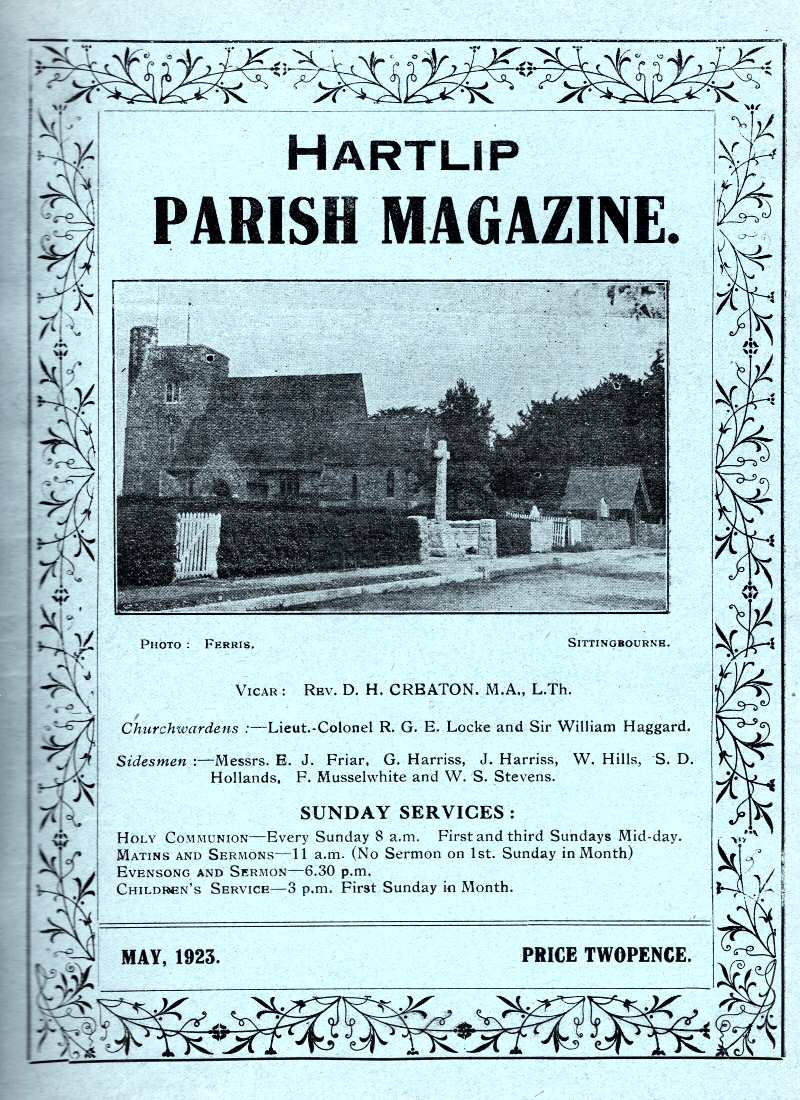 Parish Magazine page number 1 for May 1923