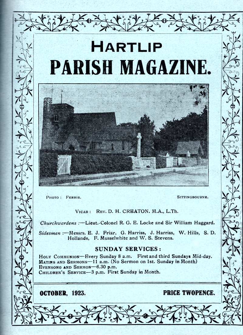 Parish Magazine page number 1 for Oct 1923