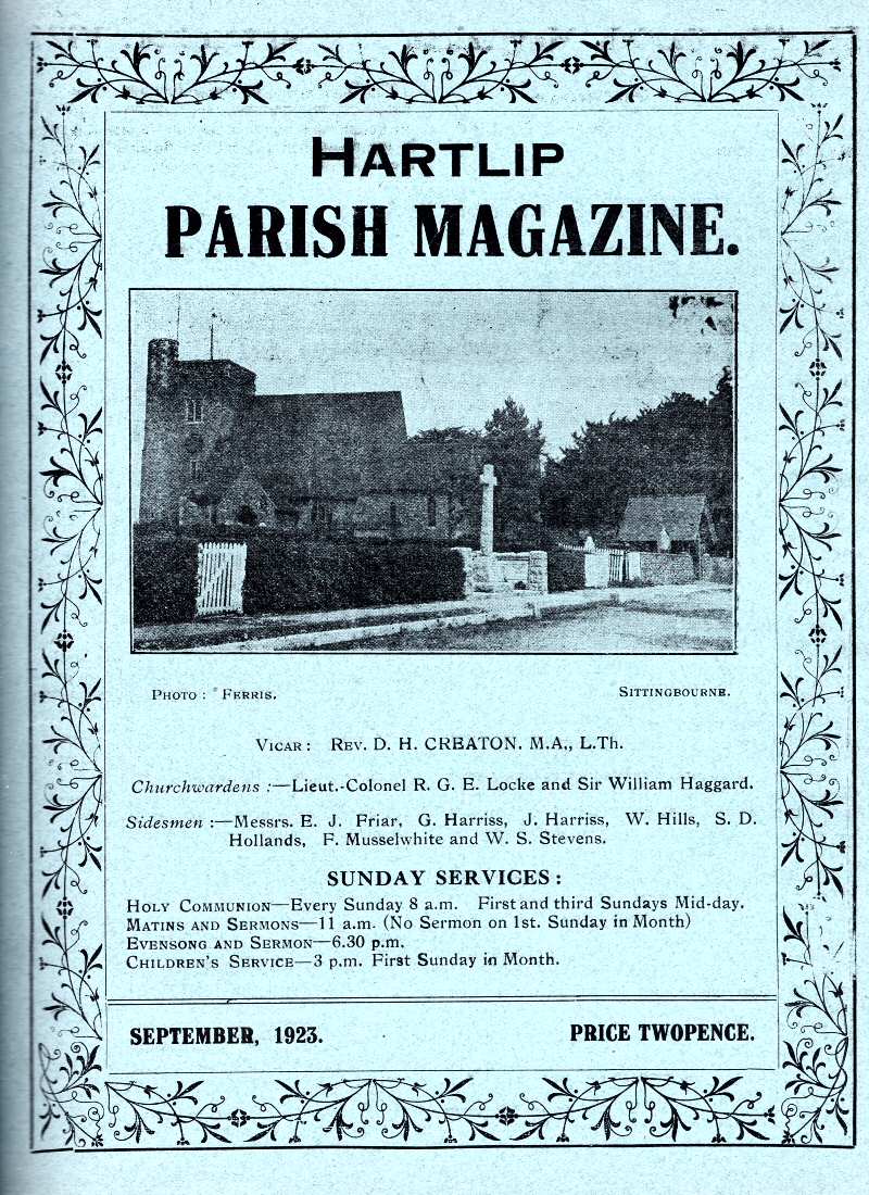 Parish Magazine page number 1 for Sep 1923