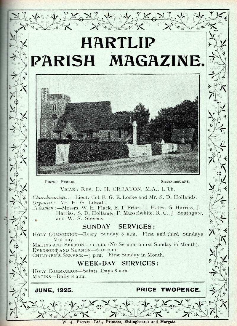 Parish Magazine page number 1 for Jun 1925