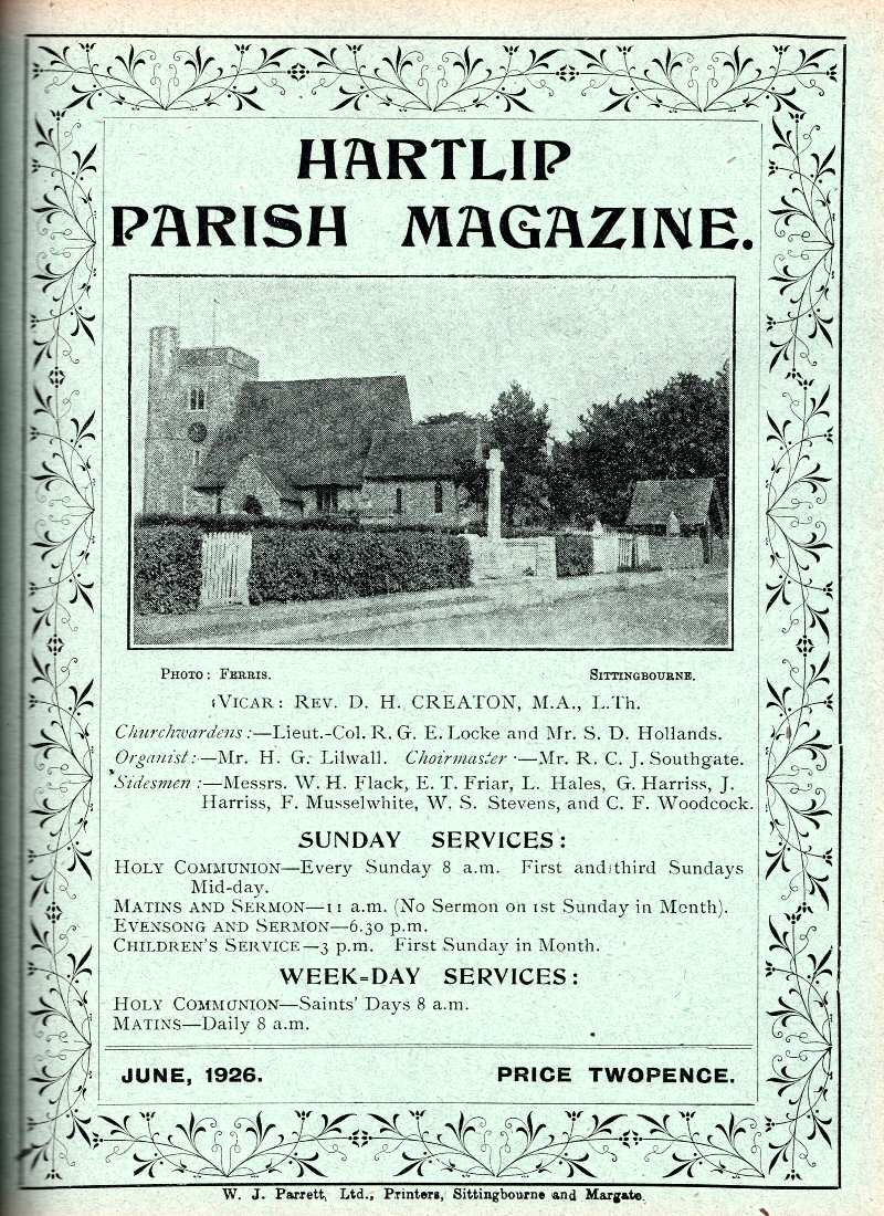 Parish Magazine page number 1 for Jun 1926
