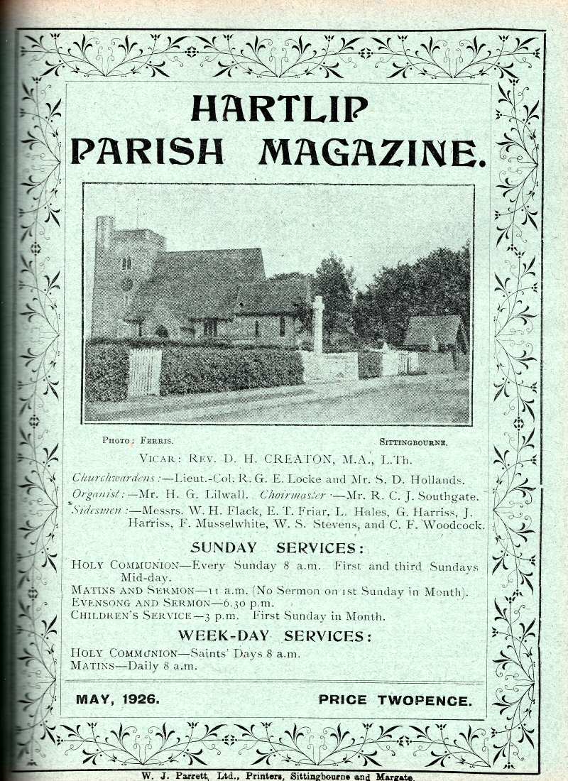 Parish Magazine page number 1 for May 1926
