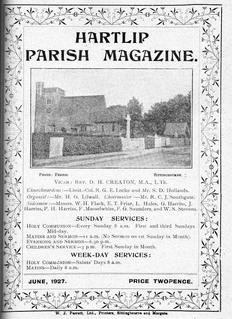Parish Magazine page number 1 for Jun 1927