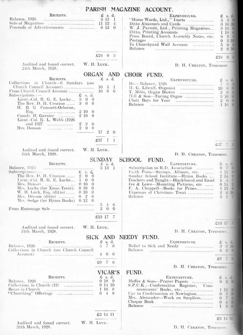 Parish Magazine page number 4 for Apr 1928