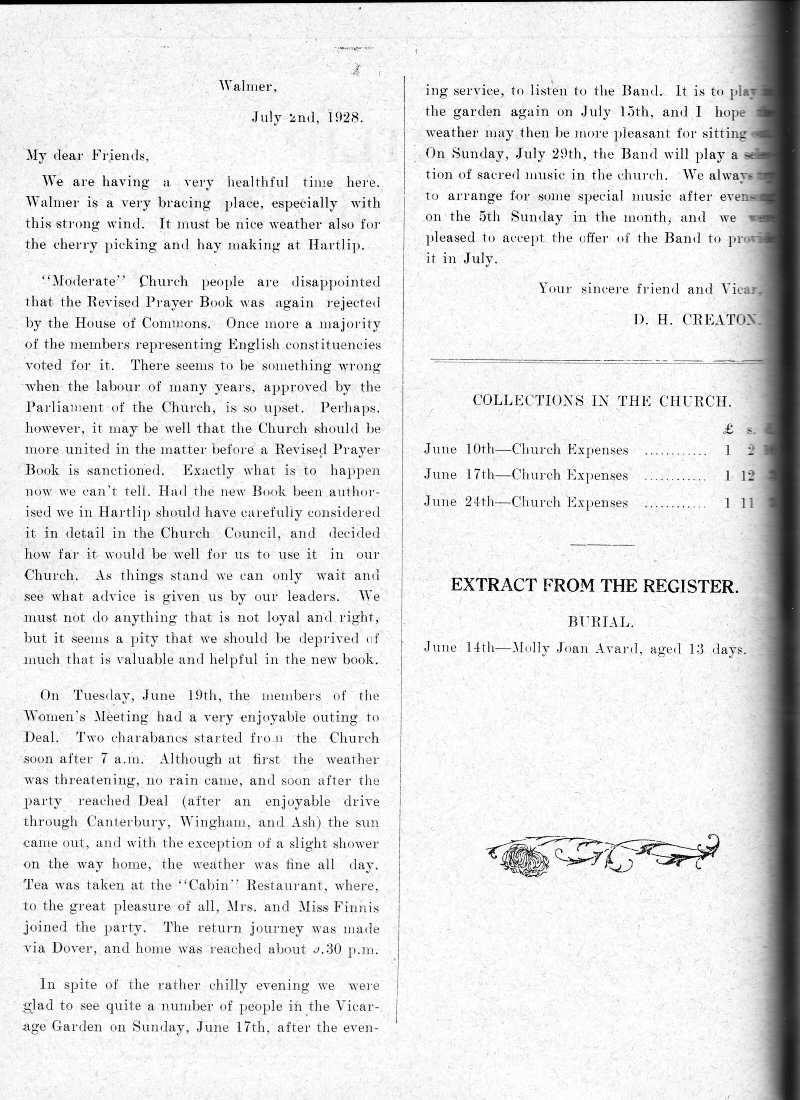 Parish Magazine page number 2 for Jul 1928