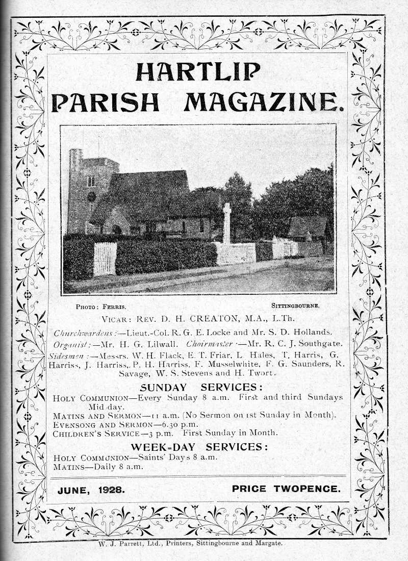 Parish Magazine page number 1 for Jun 1928