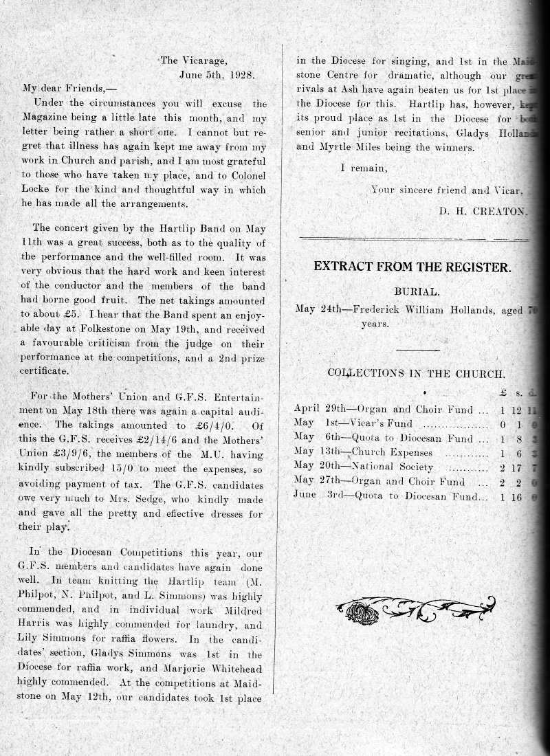 Parish Magazine page number 2 for Jun 1928