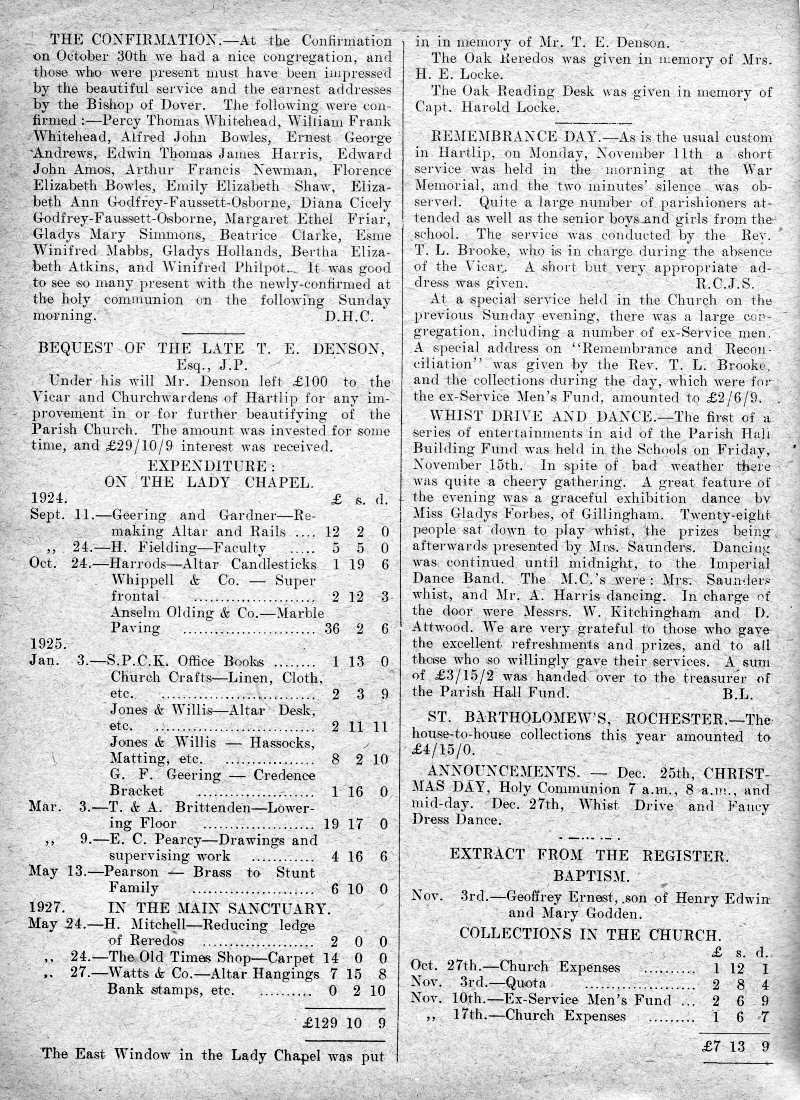 Parish Magazine page number 2 for Dec 1929