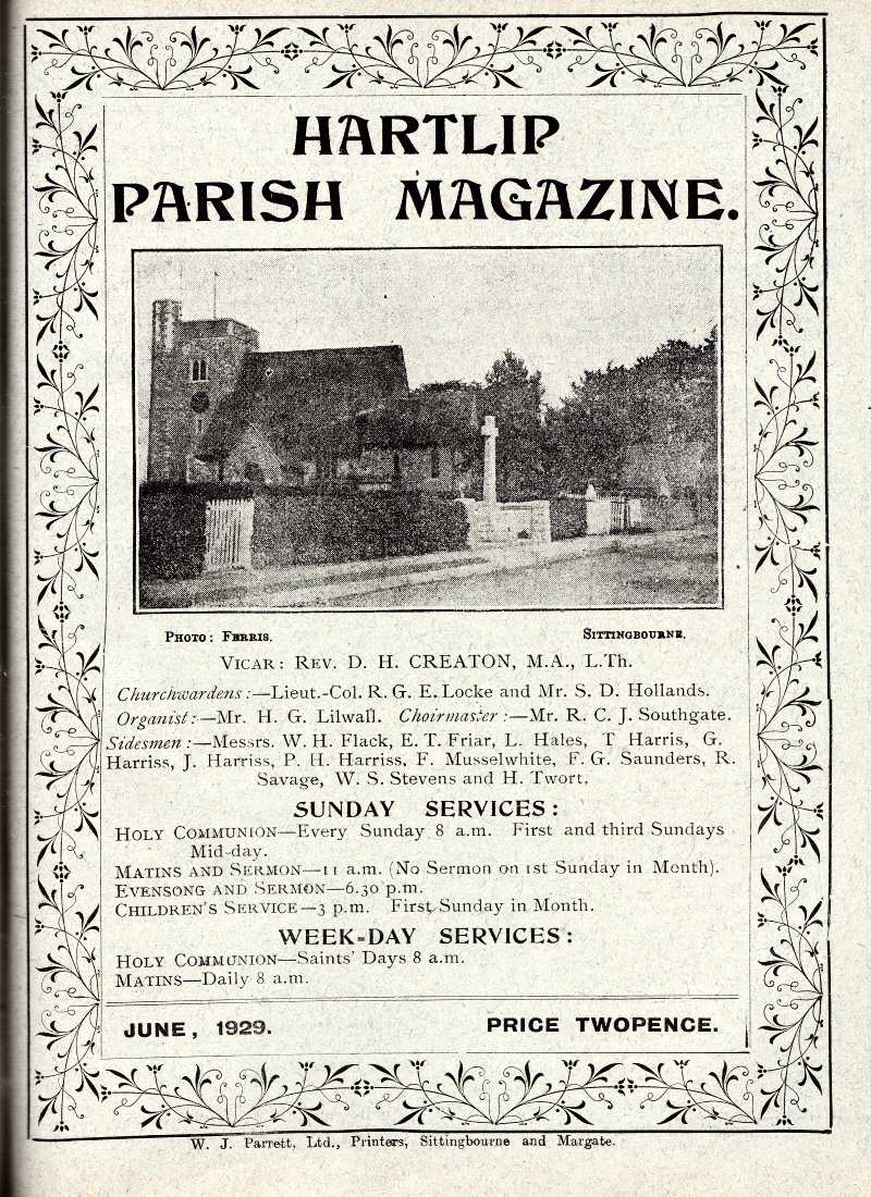 Parish Magazine page number 1 for Jun 1929