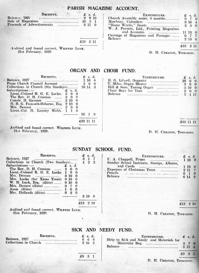 Parish Magazine page number 4 for Mar 1929