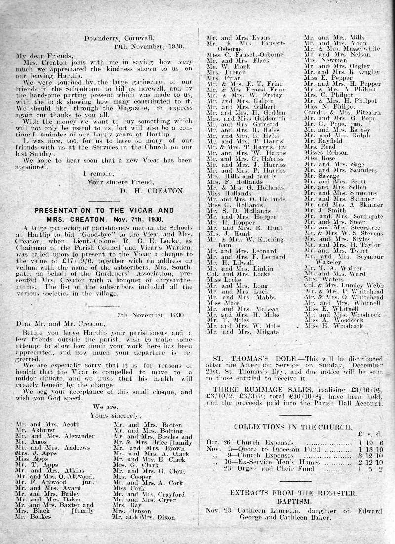 Parish Magazine page number 2 for Dec 1930