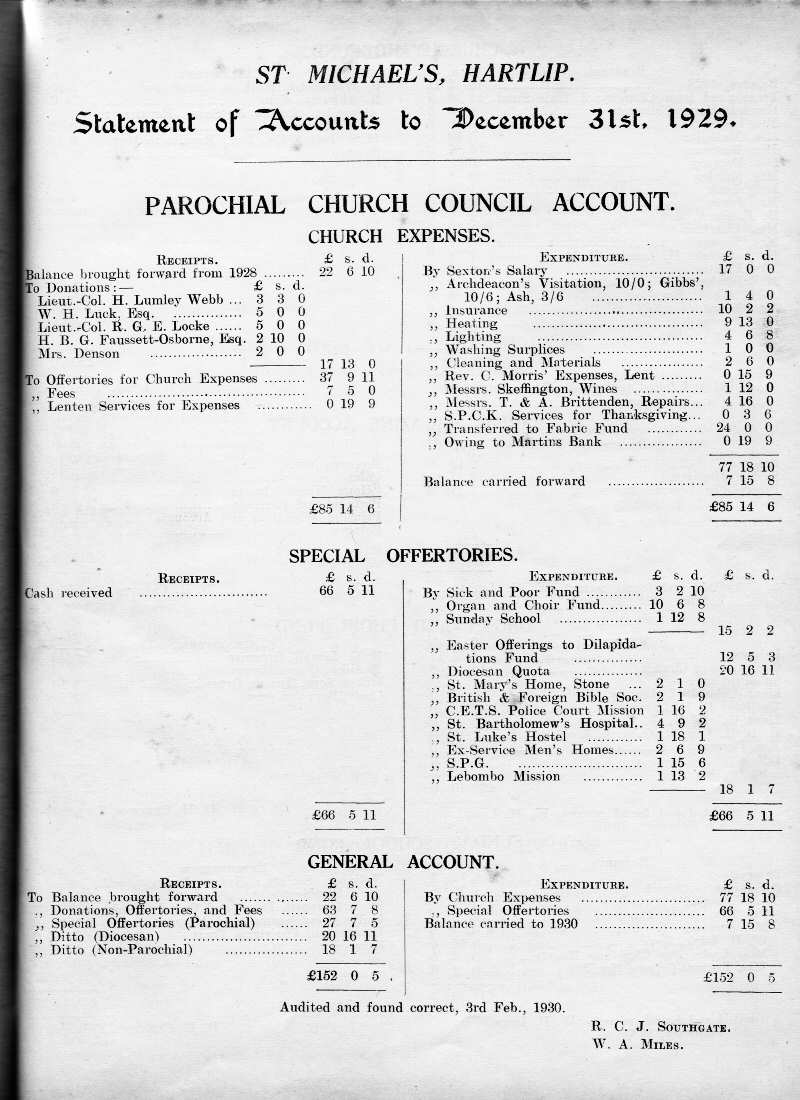 Parish Magazine page number 3 for Feb 1930