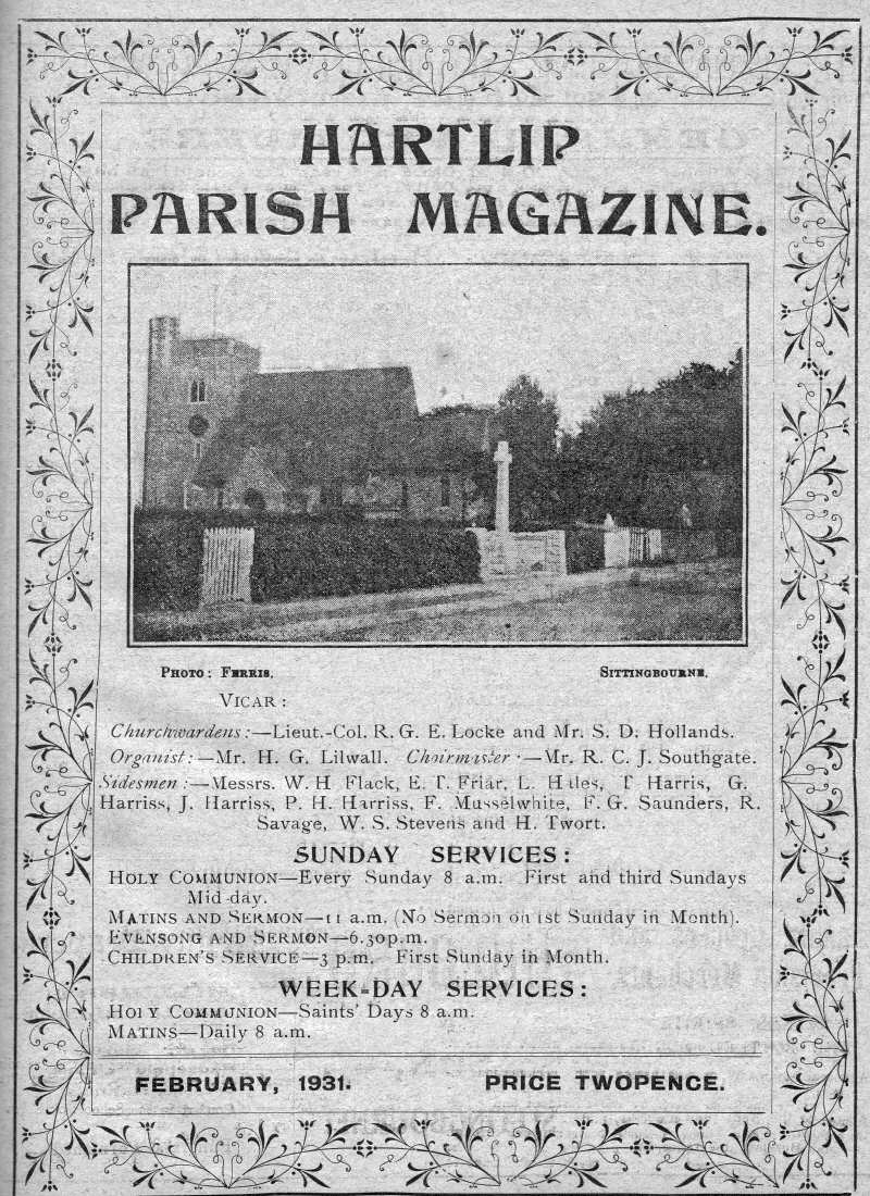 Parish Magazine page number 1 for Feb 1931