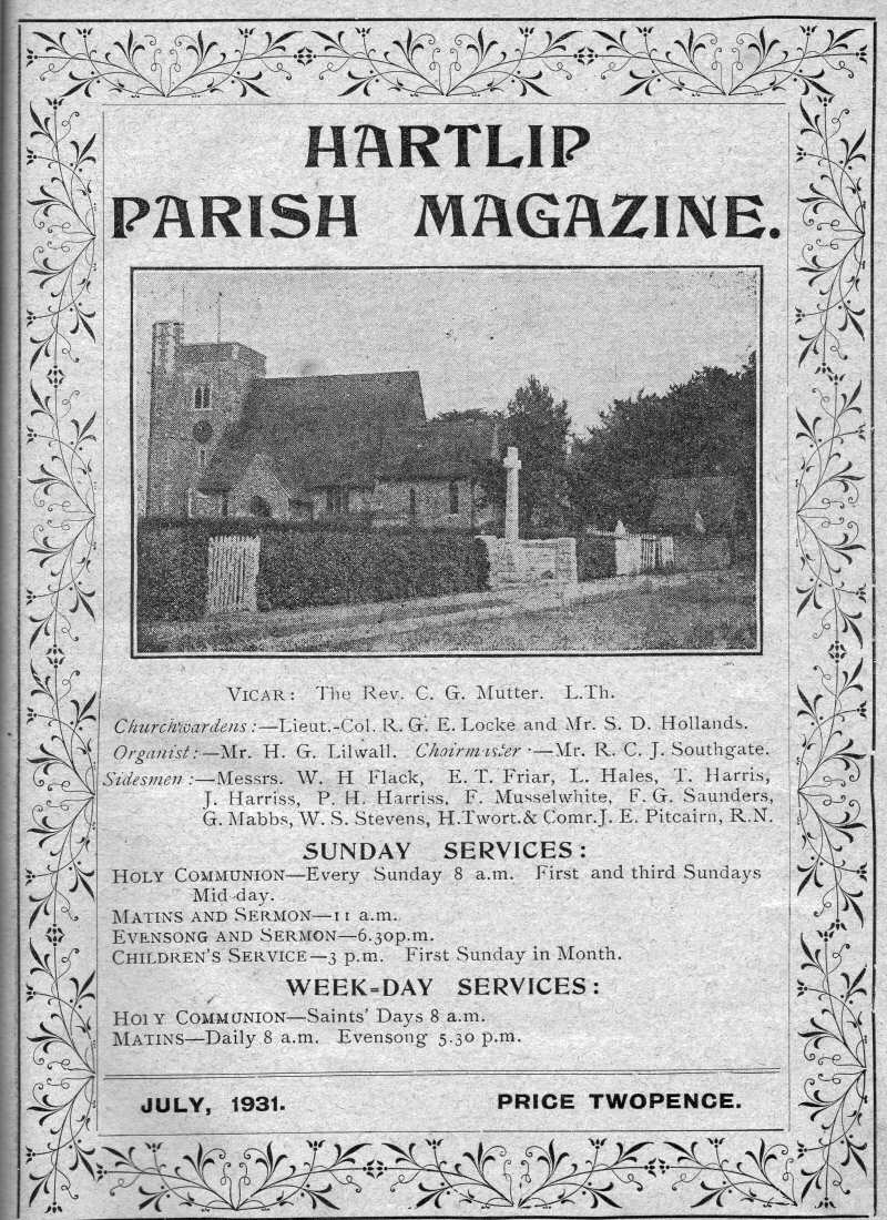 Parish Magazine page number 1 for Jul 1931