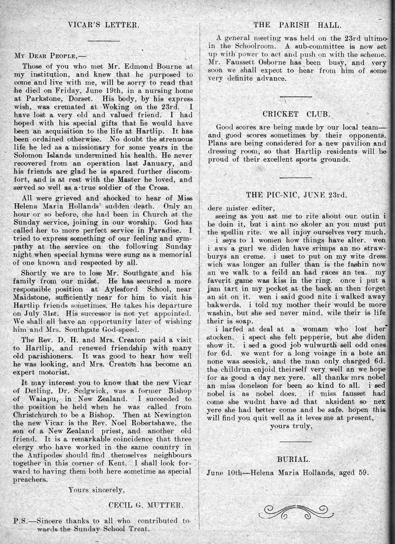 Parish Magazine page number 2 for Jul 1931