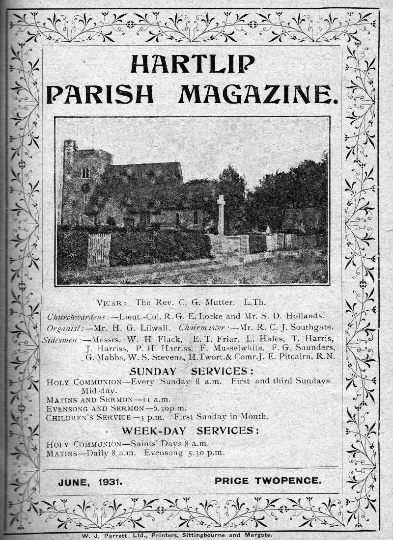 Parish Magazine page number 1 for Jun 1931