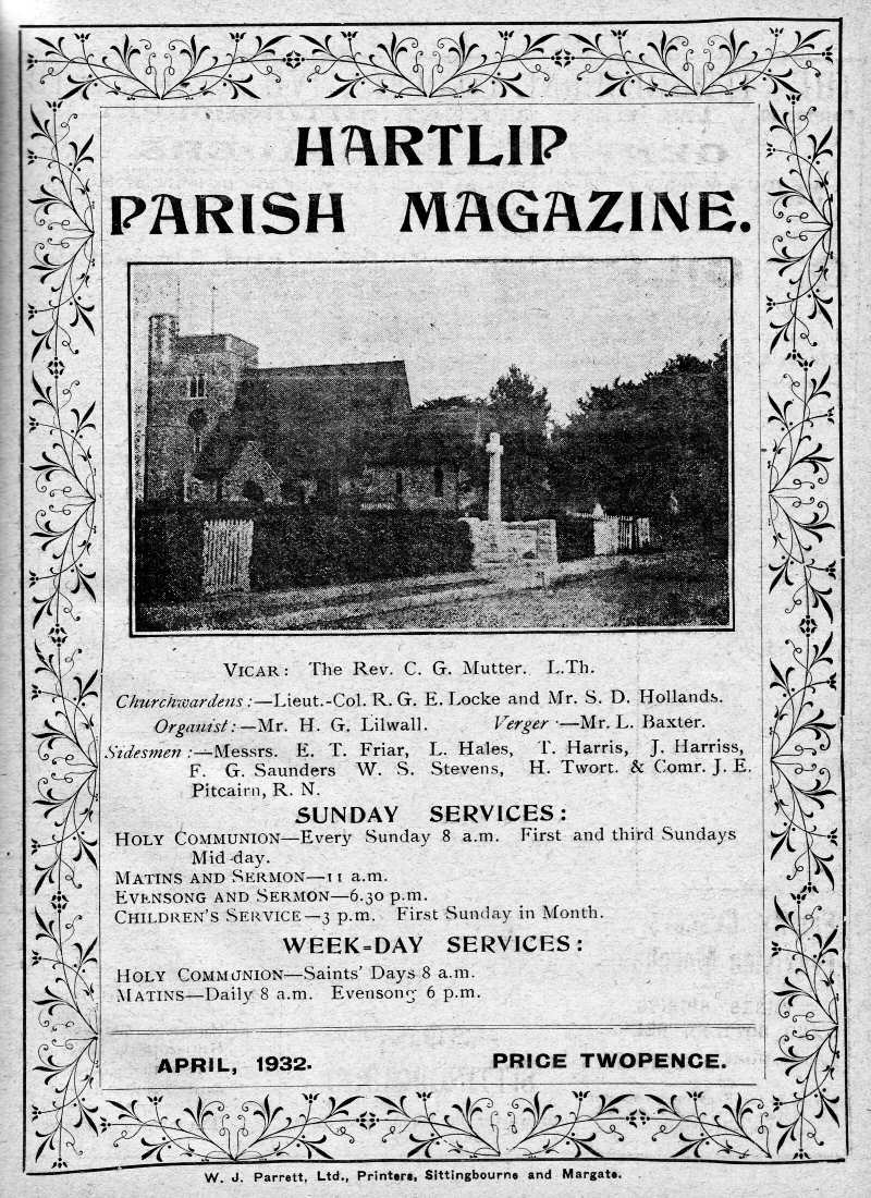 Parish Magazine page number 1 for Apr 1932