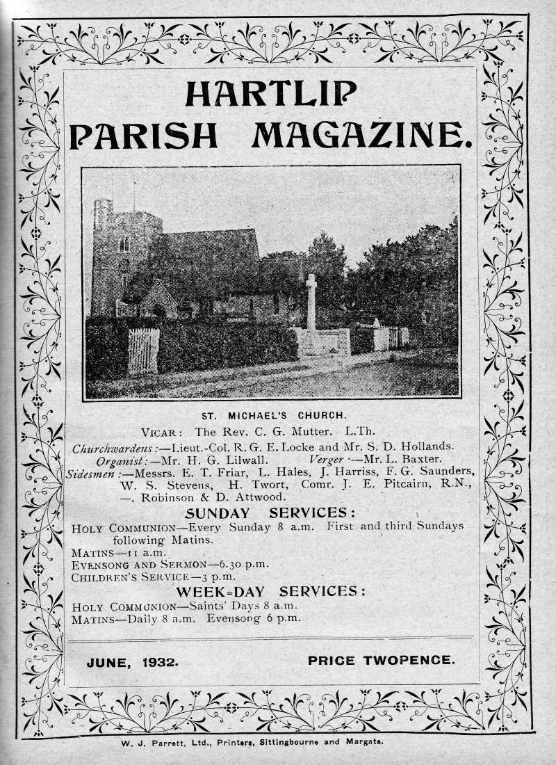 Parish Magazine page number 1 for Jun 1932