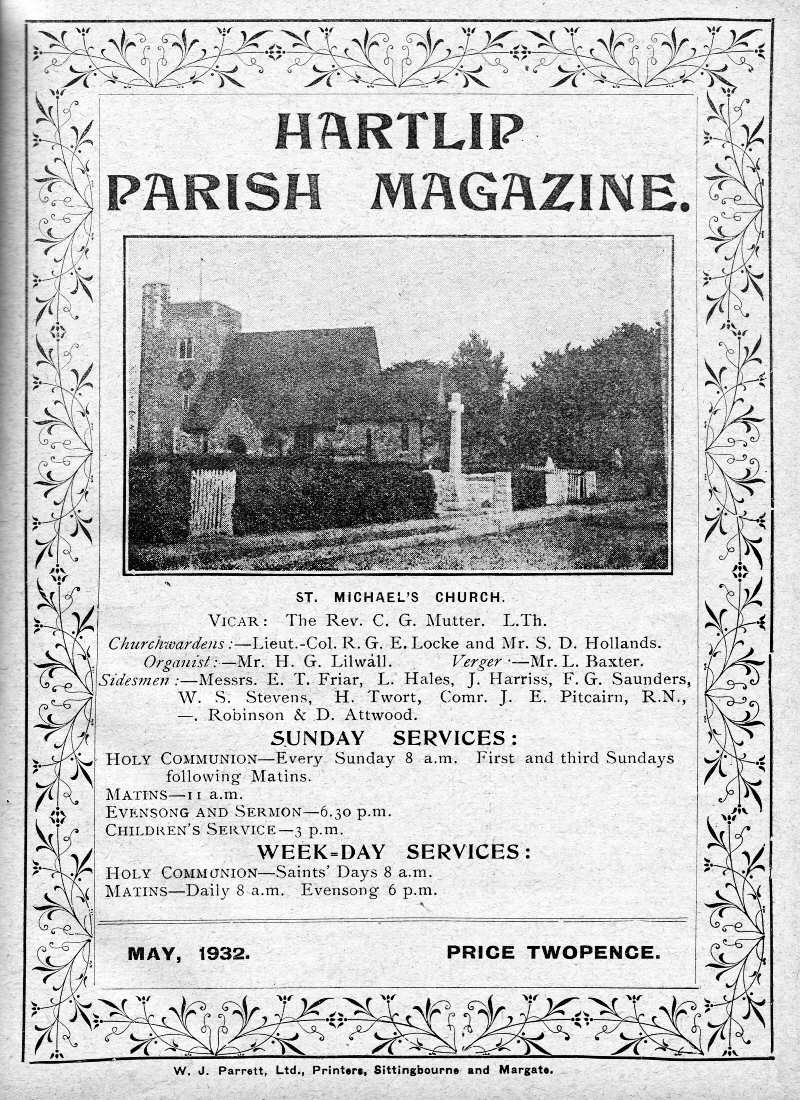 Parish Magazine page number 1 for May 1932