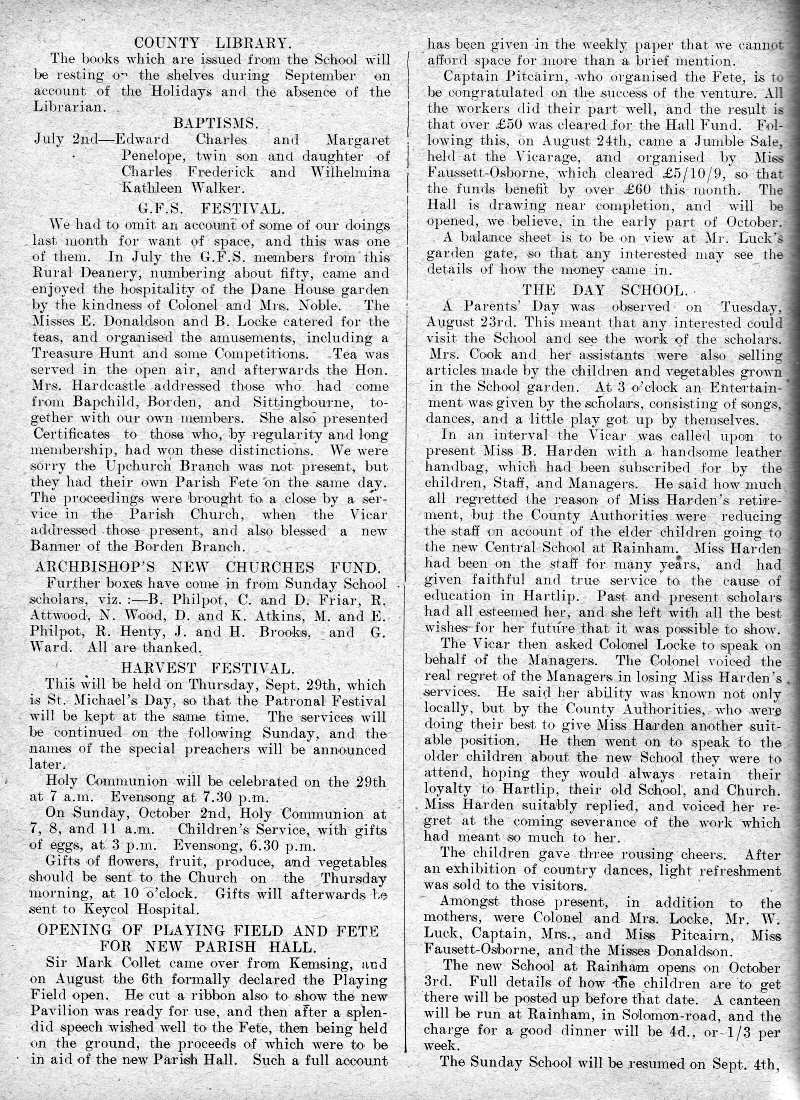 Parish Magazine page number 2 for Sep 1932