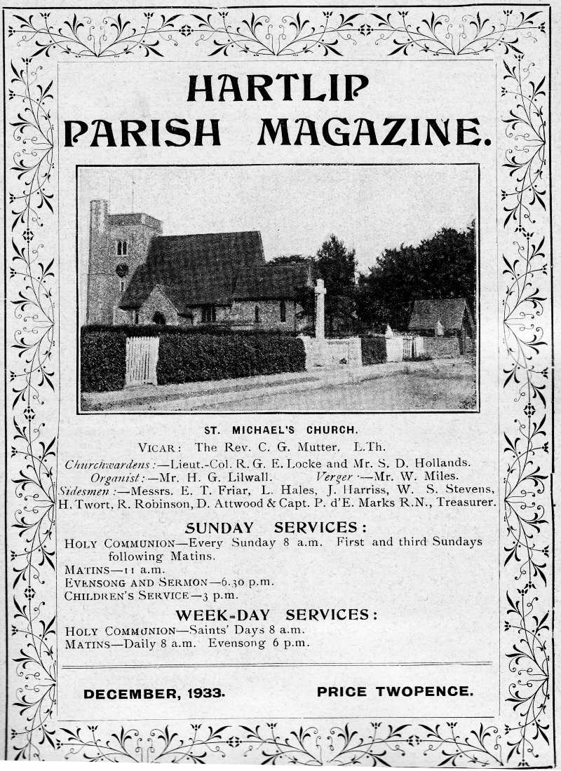 Parish Magazine page number 1 for Dec 1933